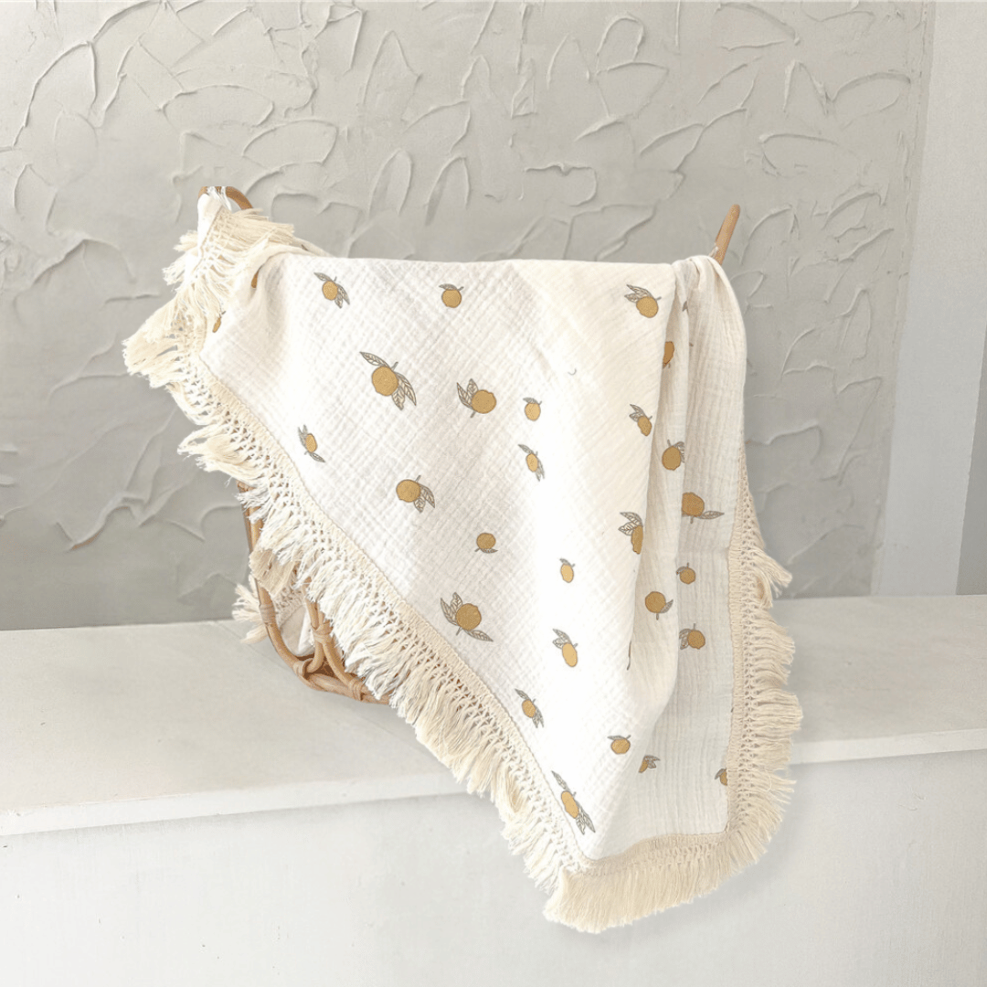 Soft Crepe Blanket With Fringe Detail