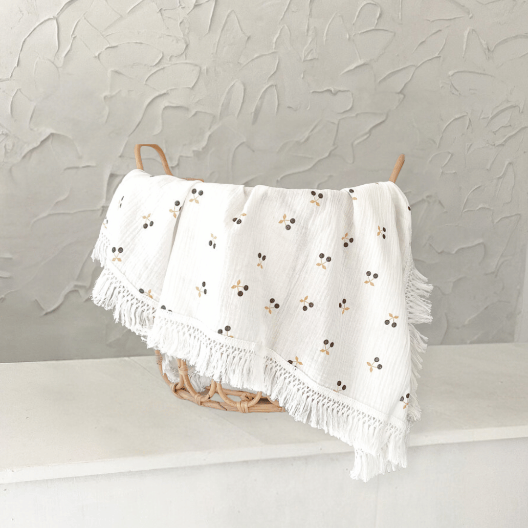 Soft Crepe Blanket With Fringe Detail