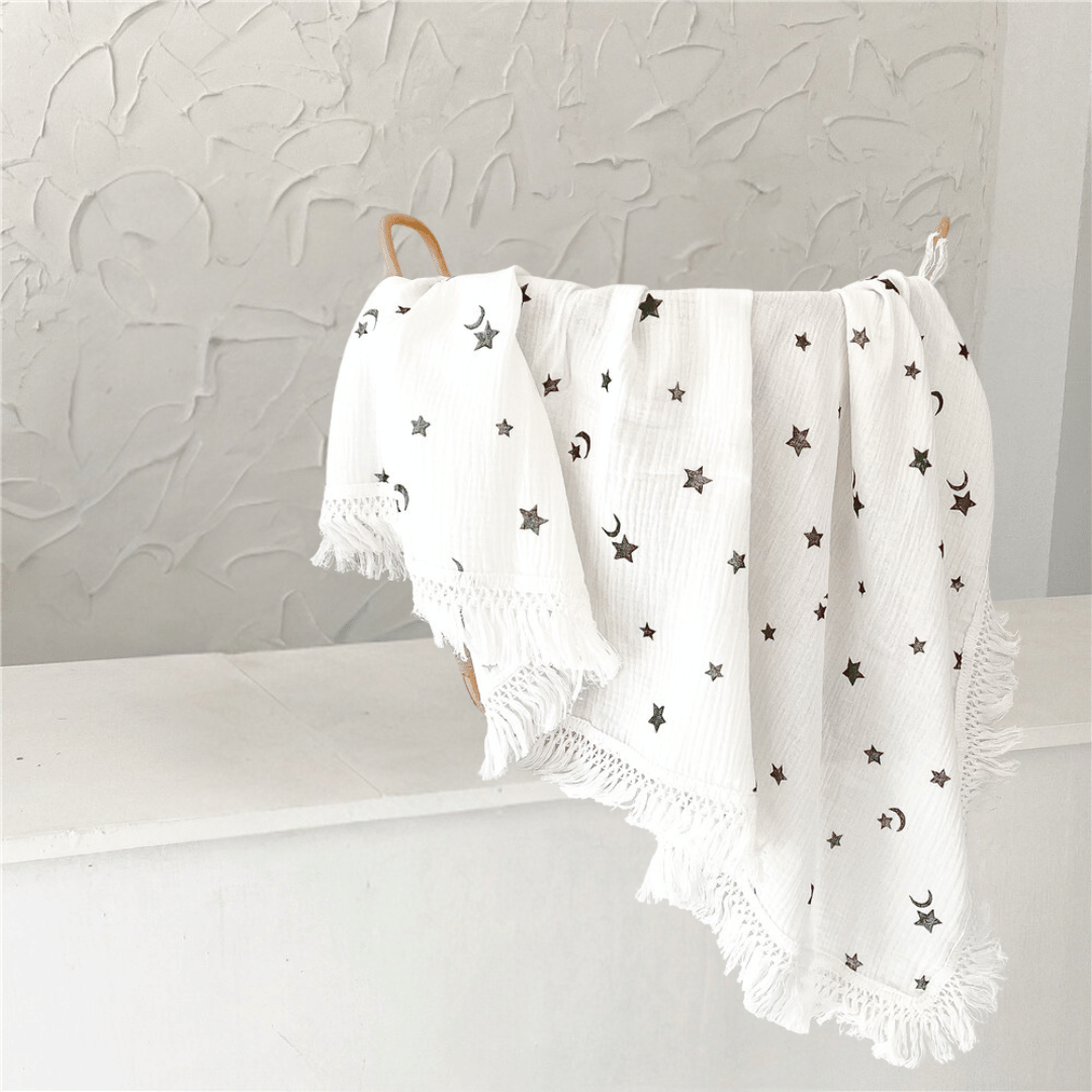 Soft Crepe Blanket With Fringe Detail