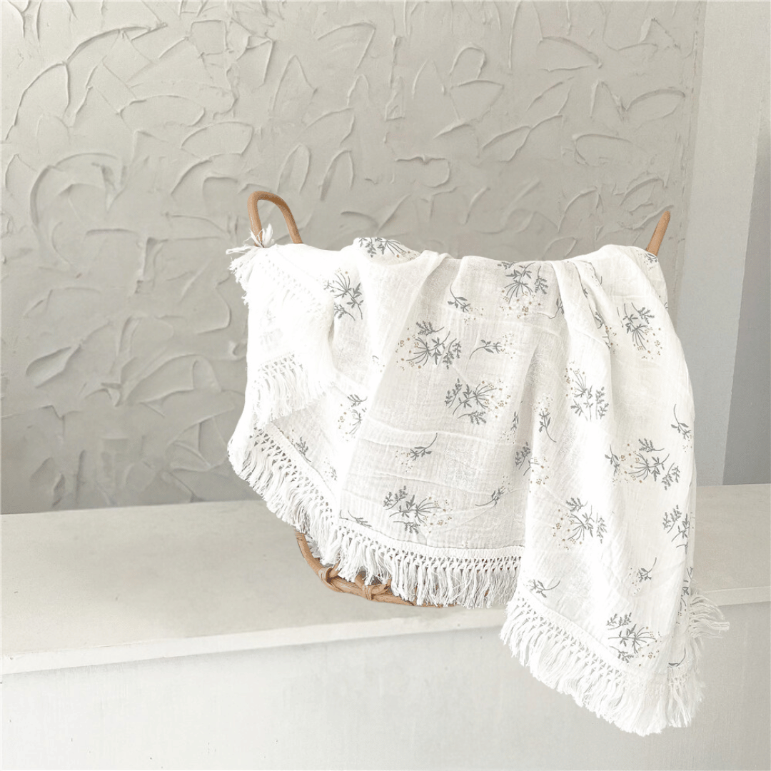 Soft Crepe Blanket With Fringe Detail