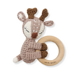 Load image into Gallery viewer, Handmade Deer Crochet Rattle Ring
