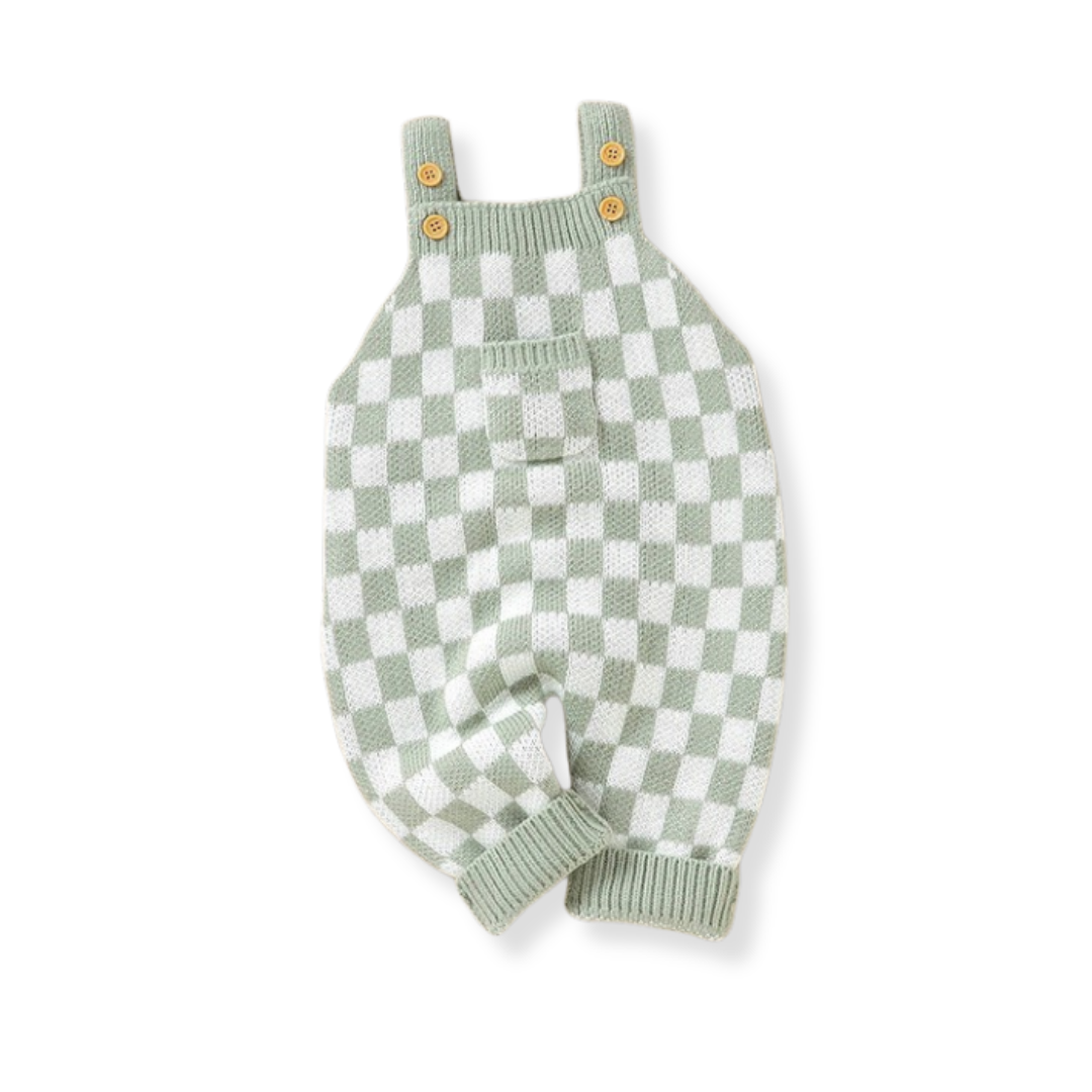 Le Damier - Checkered Knit Overalls