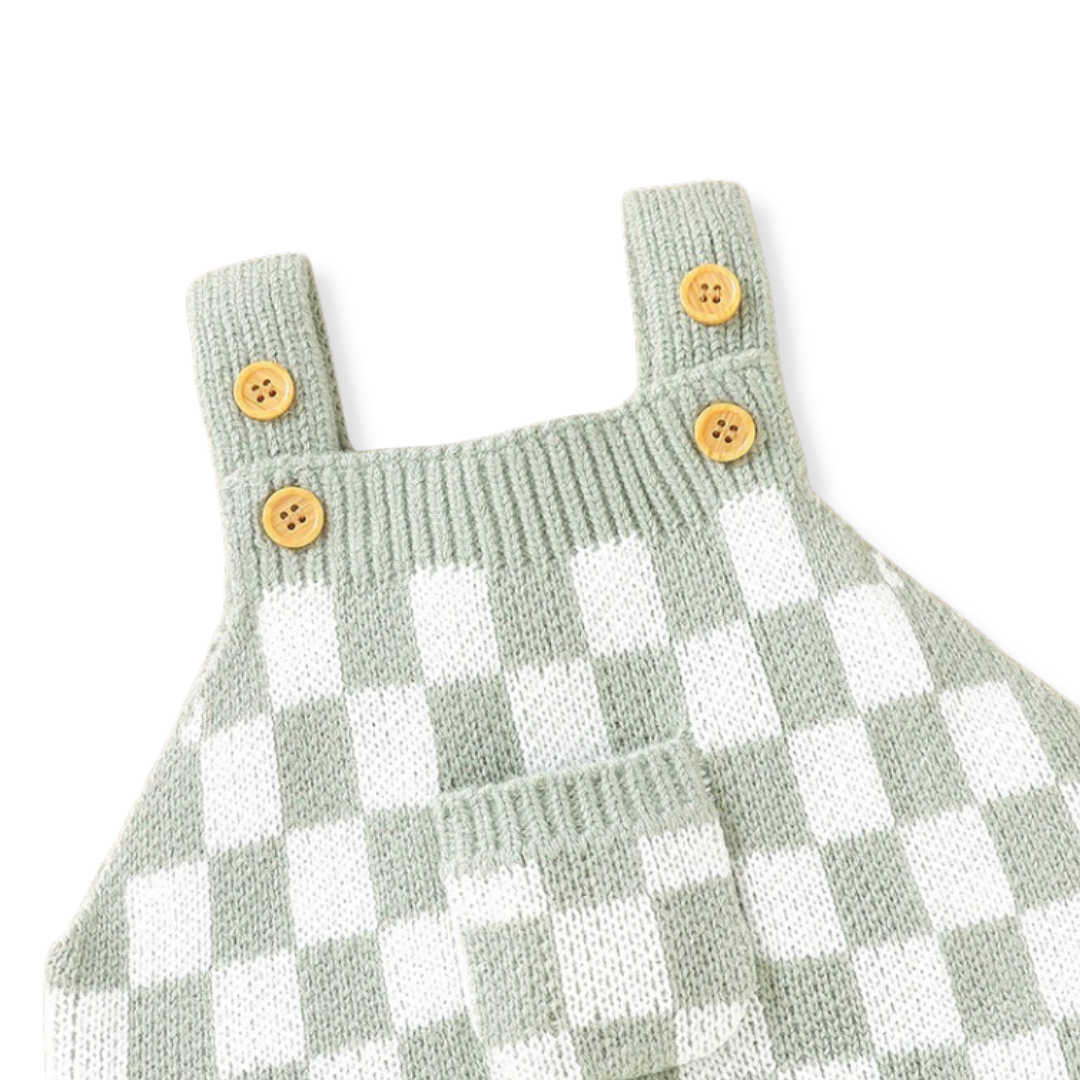 Le Damier - Checkered Knit Overalls
