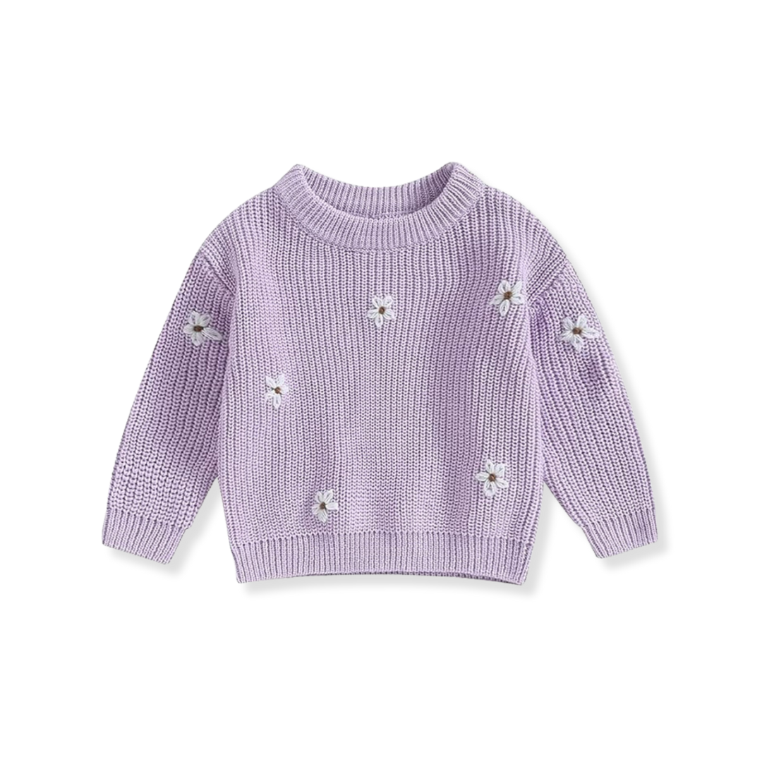 Les Fleurs - Hand Embroidered Knit Sweater