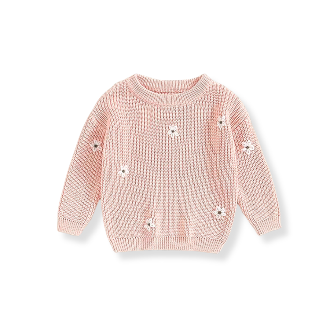 Les Fleurs - Hand Embroidered Knit Sweater