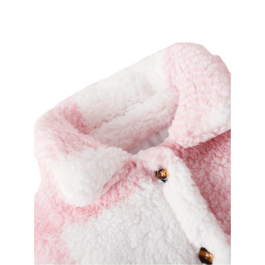 Bubblegum Plaid Fleece Coat